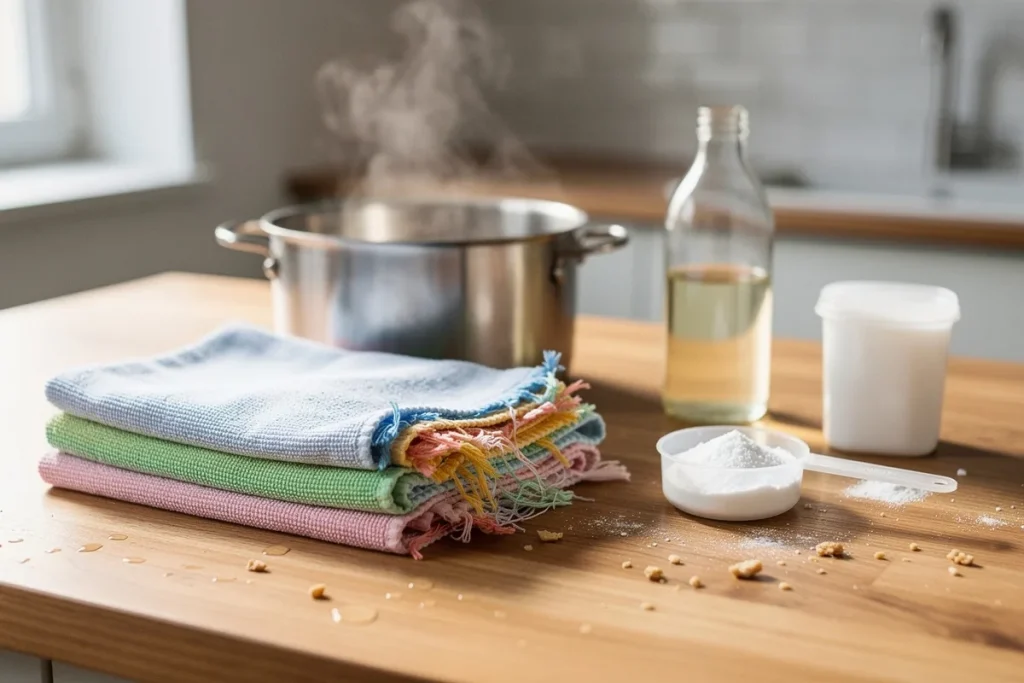 Ani w pralce, ani ręcznie: trik na pranie i dezynfekcję ściereczek, żeby były lśniące bez wysiłku