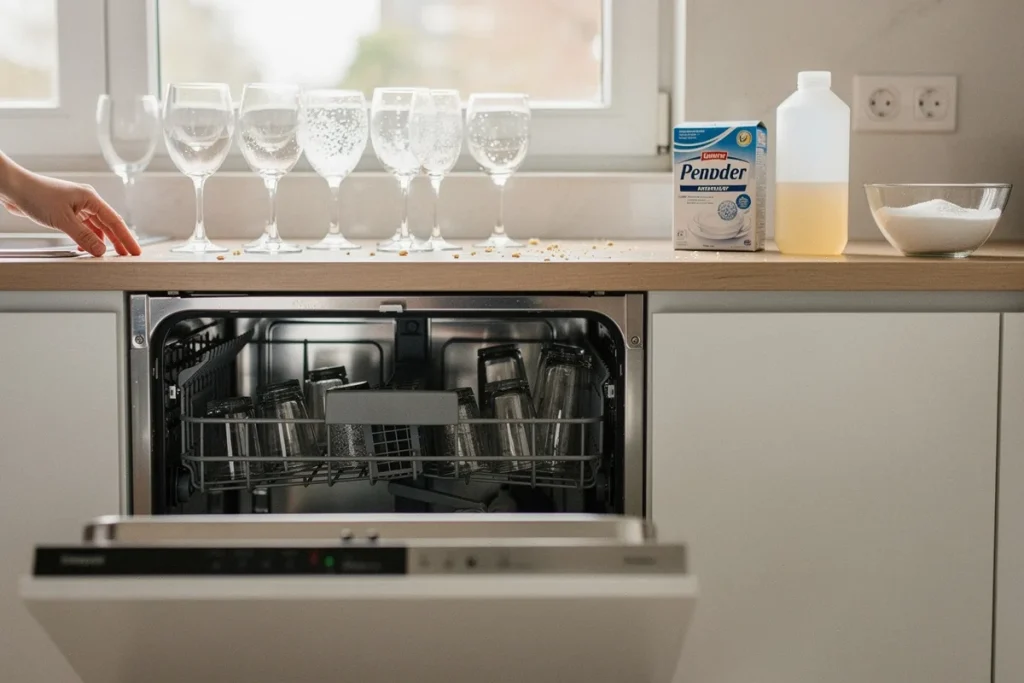 Dlaczego zmywarka zostawia białe plamy na szklankach – i jak to naprawić, według ekspertów