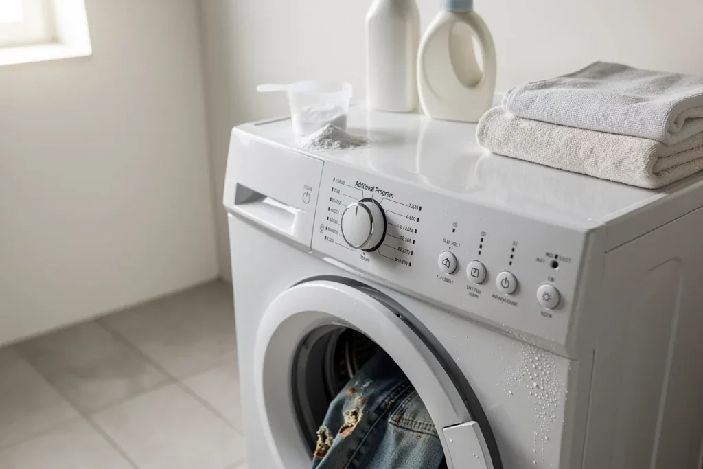 Przycisk w pralce, o którym nie możesz zapomnieć: pomaga usuwać plamy w kilka sekund
