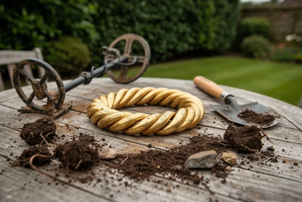 W swoim ogrodzie znajduje prehistoryczny złoty naszyjnik wart nawet 175 000 euro